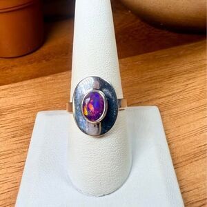 Lavander Fire Opal - Size 9 - .925 Sterling Silver